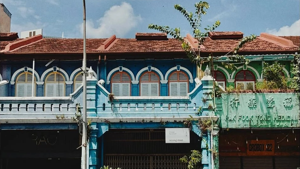 Row of colorful houses in Ipoh, Malayisa.